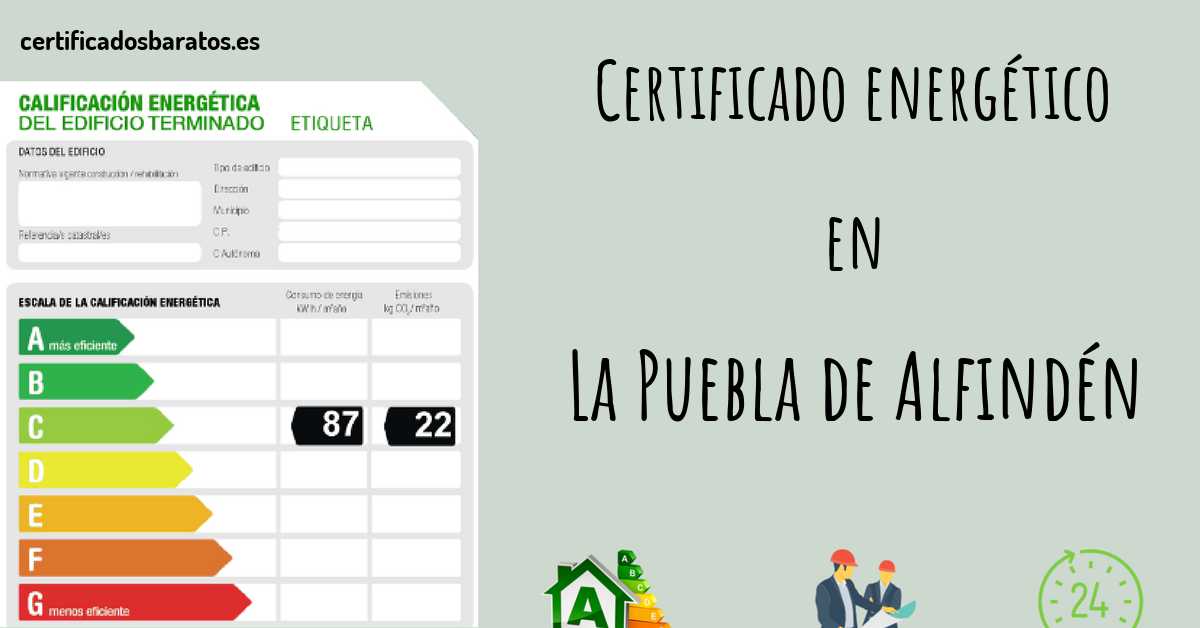 Certificado energético en La Puebla de Alfindén