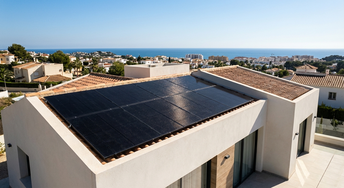 solar panels installed on a residential roof