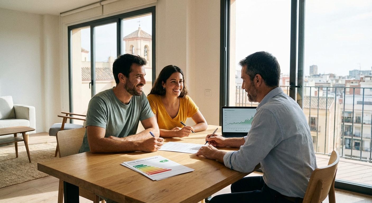 signing a rental contract in a bright apartment