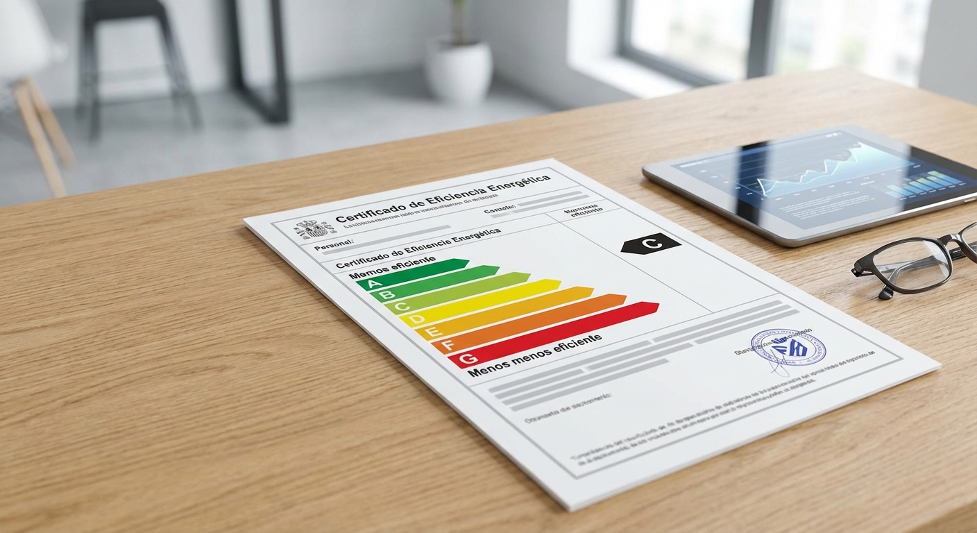 official energy efficiency certificate document with rating scale