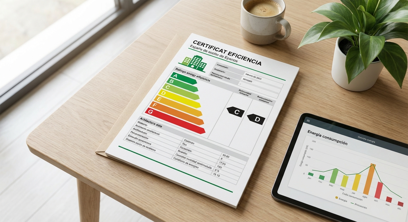 energy efficiency certificate document with rating scale
