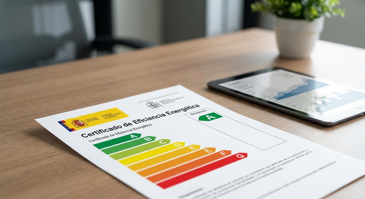 official spanish energy performance certificate document showing A to G rating scale