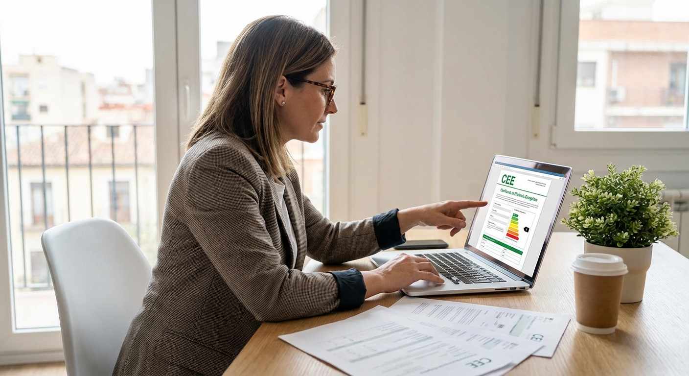 person checking real estate documents on a laptop
