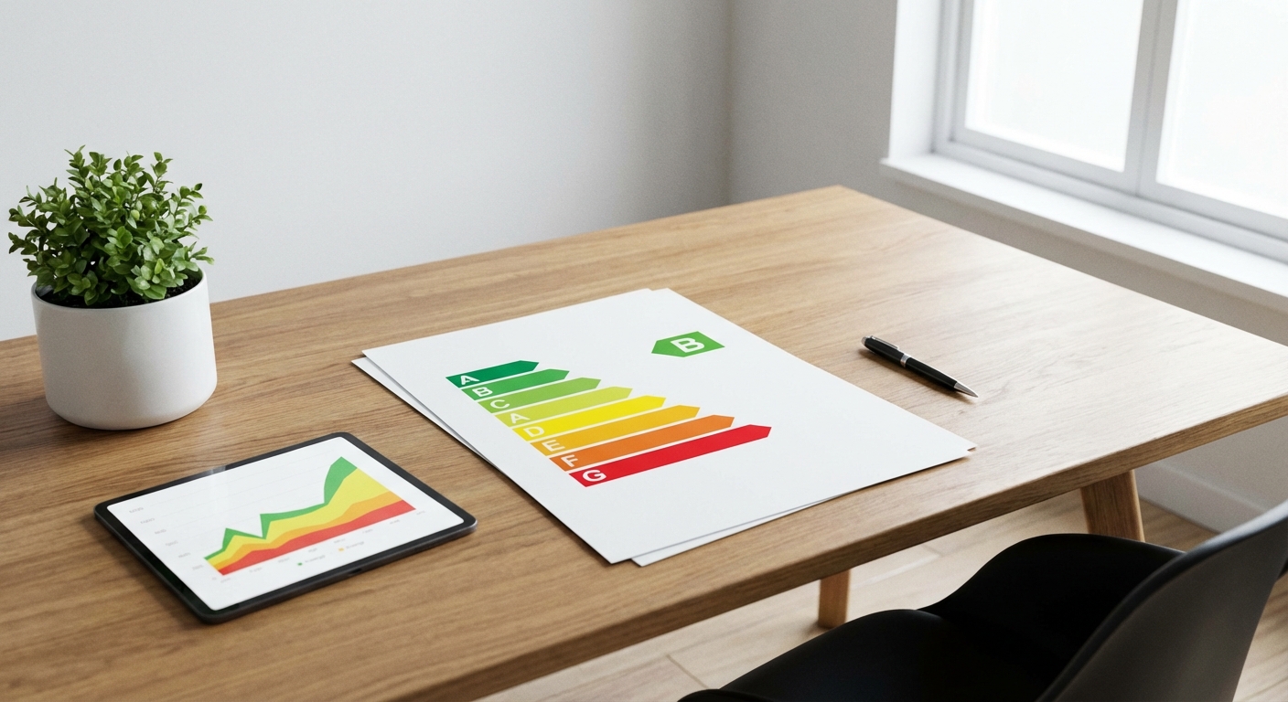energy efficiency certificate with a visible rating scale