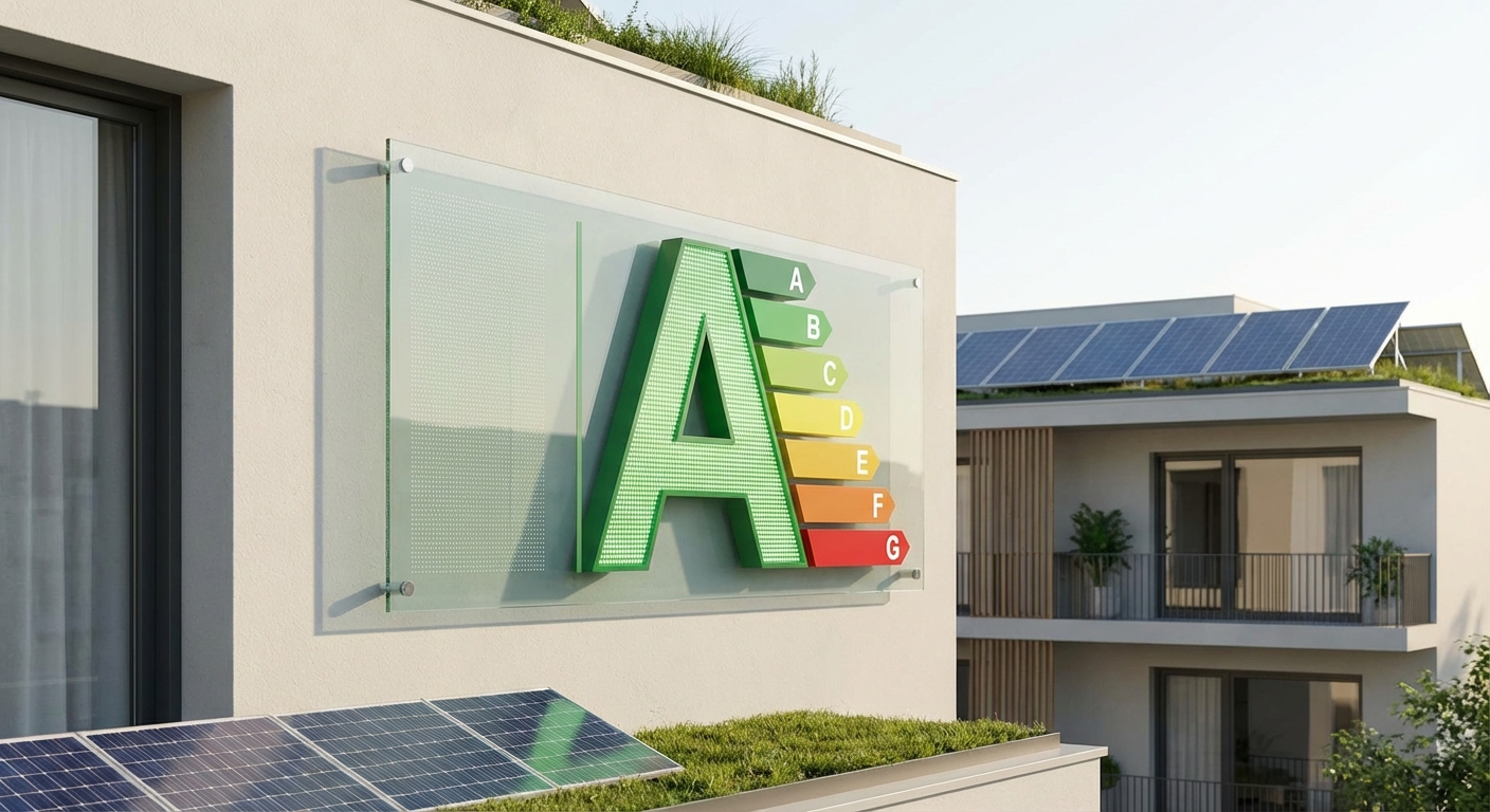 new energy efficiency label design 2026 concept showing clear A to G ratings