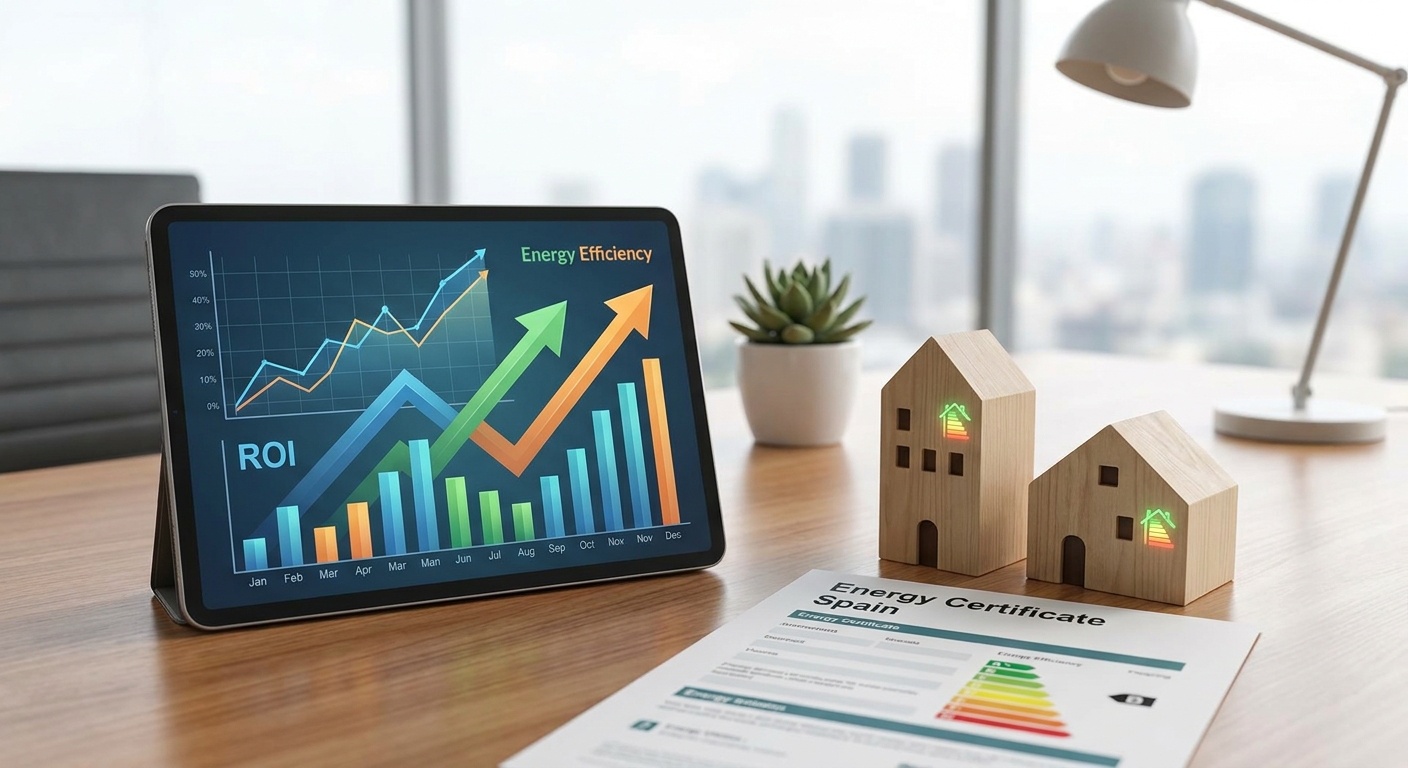 financial charts showing return on investment over house model